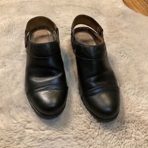 Ariat ATS Cap Toe‎ Mule Size 6.5 Black Leather Slip On Womens Comfort Slide Clog